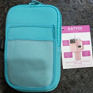 Katydid Turquoise Phone Case with Mesh Pocket
